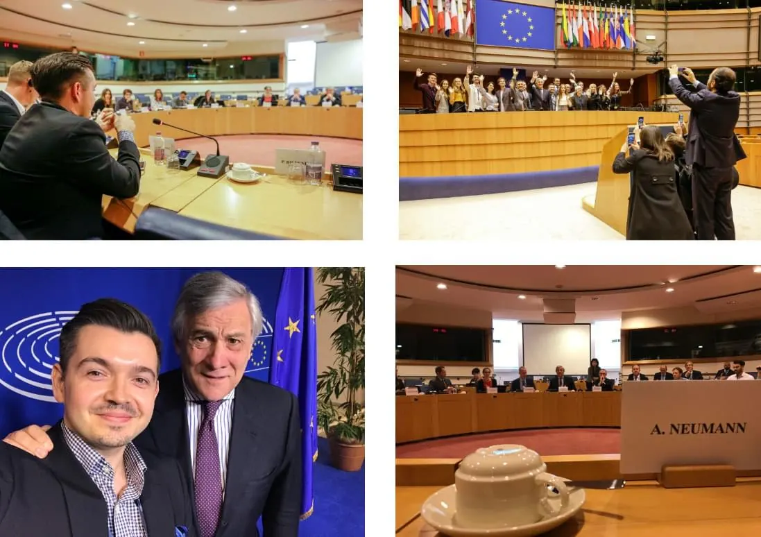 Artur Neumann beim Europäischen Parlament in Brüssel
